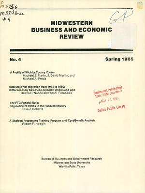 Midwestern Business and Economic Review, Number 4, Spring 1985