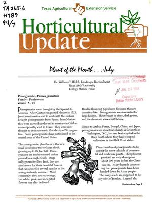 Primary view of object titled 'Horticultural Update, July 1994'.