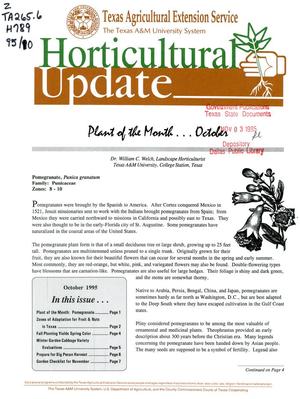Horticultural Update, October 1995