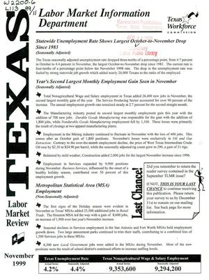 Texas Labor Market Review, November 1999