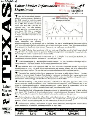 Texas Labor Market Review, August 1996