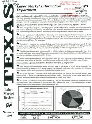 Texas Labor Market Review, November 1998