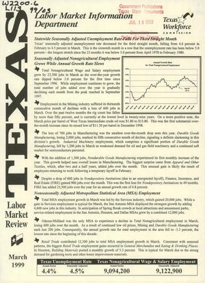Texas Labor Market Review, March 1999