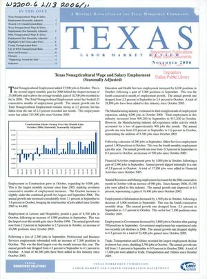 Texas Labor Market Review, November 2006