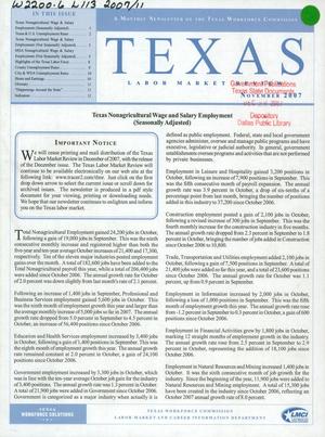 Texas Labor Market Review, November 2007