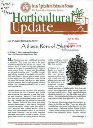 Horticultural Update, July/August 1998