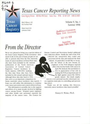 Texas Cancer Reporting News, Volume 9, Number 1, Summer 1998