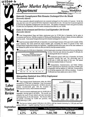 Texas Labor Market Review, September 2000
