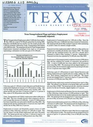 Primary view of object titled 'Texas Labor Market Review, June 2006'.