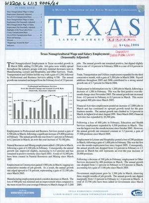 Primary view of object titled 'Texas Labor Market Review, April 2006'.