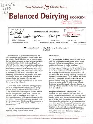Balanced Dairying: Production, Volume 17, Number 3, October 1993