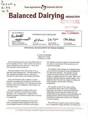 Balanced Dairying: Production, Volume 16, Number 3, October 1992