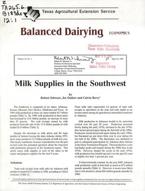 Balanced Dairying: Economics, Volume 12, Number 1, April 1992