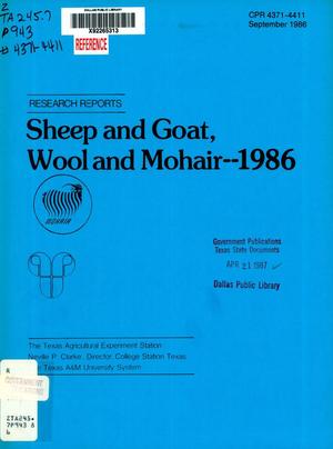 Sheep and Goat, Wool and Mohair: 1986