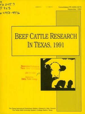 Beef Cattle Research in Texas: 1991