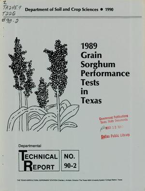 Primary view of object titled 'Grain Sorghum Performance Tests in Texas: 1989'.