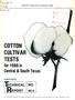 Primary view of Cotton Cultivar Tests for 1988 in Central and South Texas