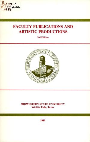 Faculty Publications and Artistic Productions 1989