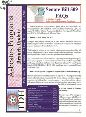 Asbestos Programs Branch Update, Volume 8, Number 3, May-August 2001