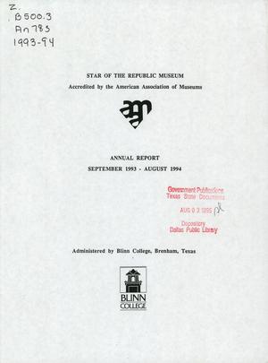 Star of the Republic Museum Annual Report: 1994