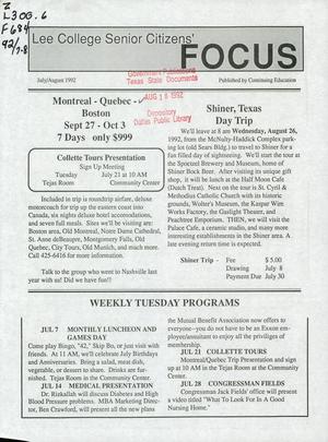 Lee College Senior Citizens' Focus, July/August 1992