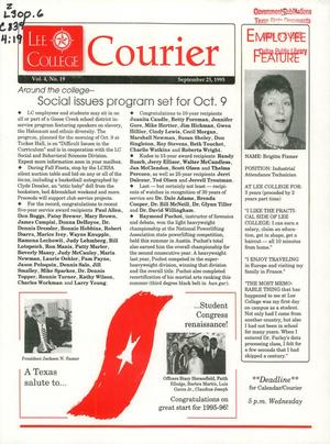 Lee College Courier, Volume 4, Number 19, September 1995