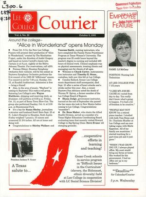 Primary view of object titled 'Lee College Courier, Volume 4, Number 20, October 1995'.