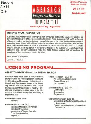Asbestos Programs Branch Update, Volume 2, Number 2, May-August 1995