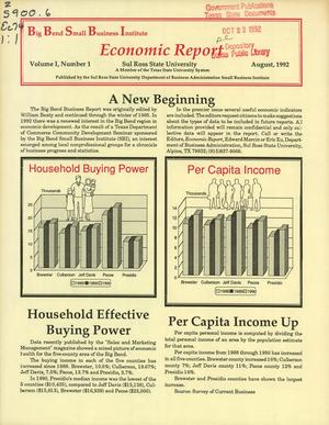 Economic Report, Volume 1, Number 1, August 1992