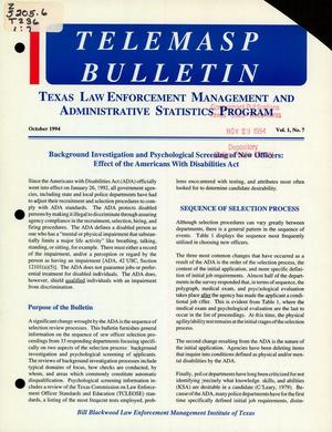 TELEMASP Bulletin, Volume 1, Number 7, October 1994