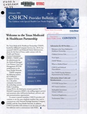 CSHCN Provider Bulletin, Number 49, February 2004