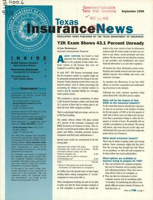 Primary view of object titled 'Texas Insurance News, September 1998'.