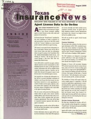 Primary view of object titled 'Texas Insurance News, August 2000'.
