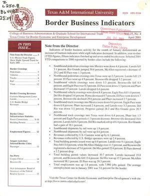 Border Business Indicators, Volume 25, Number 4, April 2004