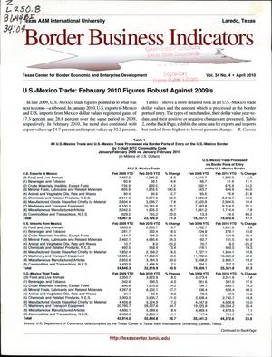 Border Business Indicators, Volume 34, Number 4, April 2010