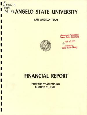 Angelo State University Annual Financial Report: 1992