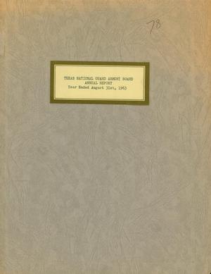 Texas National Guard Armory Board Annual Report: 1963