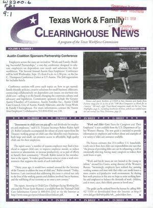 Texas Work & Family Clearinghouse News, Volume 9, Number 1, Spring/Summer 1998