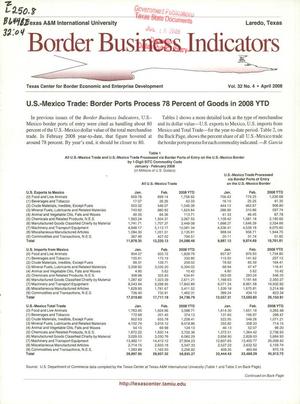 Border Business Indicators, Volume 32, Number 4, April 2008