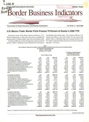 Primary view of object titled 'Border Business Indicators, Volume 30, Number 4, April 2006'.