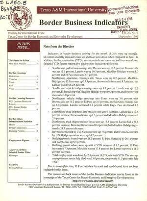 Border Business Indicators, Volume 20, Number 9, September 1996