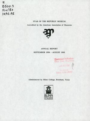 Star of the Republic Museum Annual Report: 1995