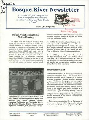 Bosque River Newsletter, Volume 3, Number 1, April 1992