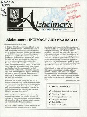 Primary view of object titled 'Alzheimer's Disease Newsletter, Spring-Summer 1996'.