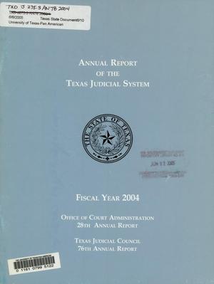 Primary view of object titled 'Texas Judicial System Annual Report: 2004'.