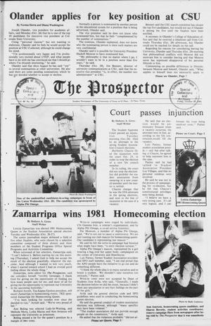 The Prospector (El Paso, Tex.), Vol. 48, No. 19, Ed. 1 Friday, October 30, 1981