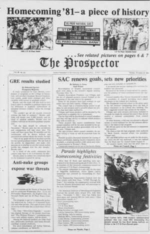 The Prospector (El Paso, Tex.), Vol. 48, No. 22, Ed. 1 Tuesday, November 10, 1981