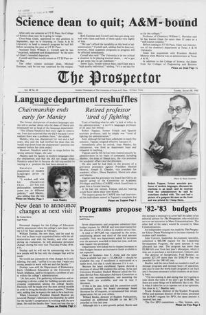 The Prospector (El Paso, Tex.), Vol. 48, No. 33, Ed. 1 Tuesday, January 26, 1982