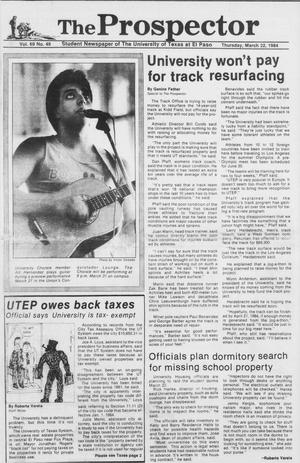 The Prospector (El Paso, Tex.), Vol. 69, No. 49, Ed. 1 Thursday, March 22, 1984