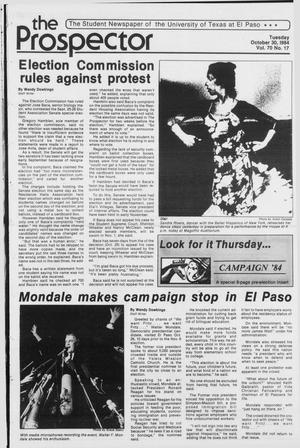 The Prospector (El Paso, Tex.), Vol. 70, No. 17, Ed. 1 Tuesday, October 30, 1984